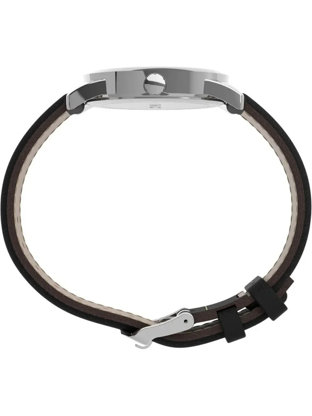 Men's Black And White Analog Quartz Leather Strap Sport Easy Reader Wrist Watch